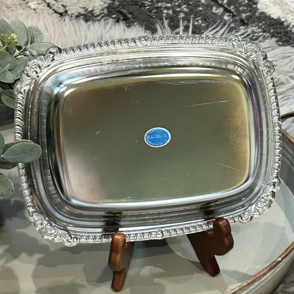 Vintage Shelton-Ware Hollywood Regency Silver Cocktail Appetizer Relish Tray USA